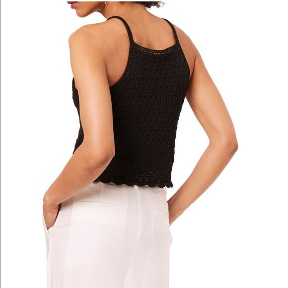 French Connection Nora Crochet Sleeveless Top, Black, Size Small, (2/4), NWT - Picture 2 of 10